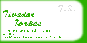 tivadar korpas business card
