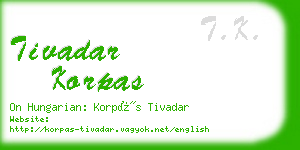 tivadar korpas business card